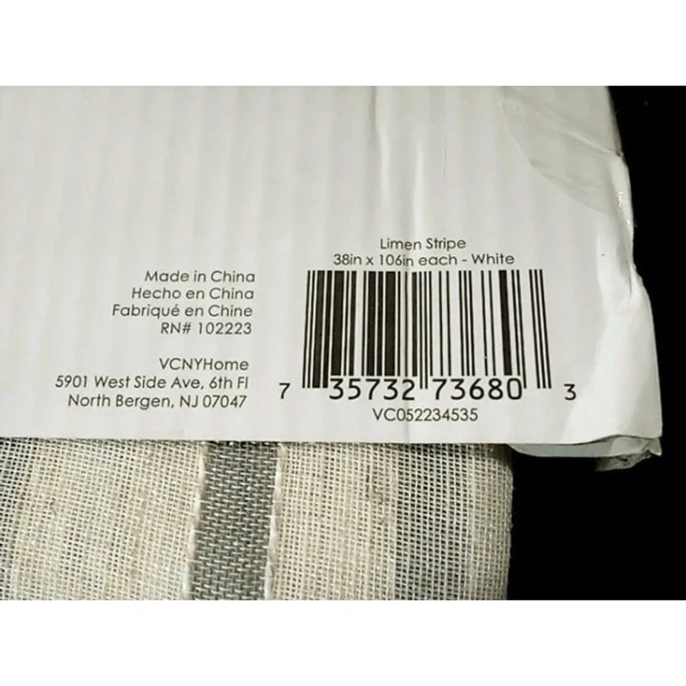 Set of 2 - Panel Pair Linen Stripe Curtains 38